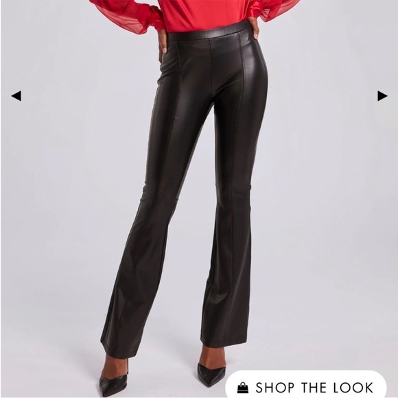 Generation Love Pant ZAYLA VEGAN LEATHER LEGGINGS Flare Leg Black Size S NEW - Picture 1 of 16